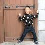 Gold Star Black Sweater, Drop Crotch Sweatpants