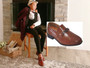 Brown Cognac Faux Leather Loafer Shoes