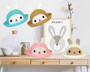 Bunny Straw Bowler Hat, Blue Pink