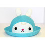 Bunny Straw Bowler Hat, Blue Pink