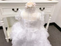 3-piece Adjustable Length White Organza Gown Size 5