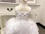 3-piece Adjustable Length White Organza Gown Size 5
