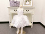 3-piece Adjustable Length White Organza Gown Size 5
