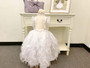3-piece Adjustable Length White Organza Gown Size 5