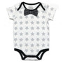2 piece White Star Bow Onesie and Black Shorts