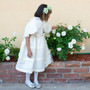 2 piece Ivory Satin Organza Dress & Bolero