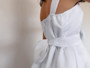 2-piece White Satin Gown with Shawl