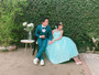 Blue Organza Tulle Full Length Gown 10-14