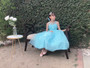 Blue Organza Tulle Full Length Gown 10-14