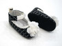 Black White Floral Flats Soft Sole Crib Shoes