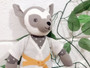 14" Organic Cotton Rattle Plush, Lemur