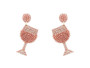 Beaded Wine Martini Glass Earrings