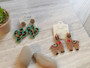 Beaded Cactus Leopard Earrings