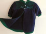 Knitted Long Gown, Red Green, Navy
