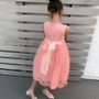 Lace Empire Waist Dress, Blush Peach, White