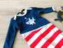 America USA Cotton Knotted Gown Pajamas, Shark 0-9 months