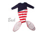 America USA Cotton Knotted Gown Pajamas, Shark 0-9 months
