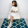 Drop Shoulder White Draped Dress 1-14