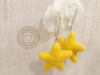 Felt Wool Yellow Star Earrings