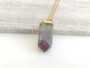 Rainbow Fluorite Hexagon Pendant Necklace