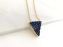 Titanium Blue Druzy Triangle Pendant Necklace