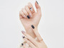 Sparkle Plaid Navy Gel Nail Art Stickers