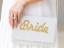 Bride Beaded Sparkle White Clutch