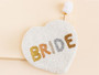 Mrs Bride Beaded Sparkle White Pouch