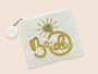 Mrs Bride Beaded Sparkle White Pouch