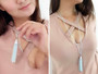 Light Blue Beads Tassel Charm Opera Necklace