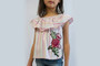 Pink Stripes Off Shoulder Cotton Blouse