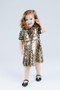 Sparkle Zip-Up Dress, Gold, Black Peacock