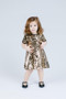 Sparkle Zip-Up Dress, Gold, Black Peacock