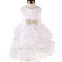White Satin Organza Pearl Bow Dress Size 10