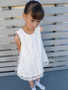 White Floral Lace Feathery Tulle Dress