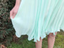 Mint Pleated Chiffon Rhinestones Dress