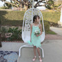 Mint Pleated Chiffon Rhinestones Dress