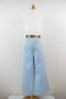 White Blue Bow Wings Jumpsuit with Belt
