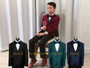 Boy Slim-Fit 5-Piece Sparkling Suit, Navy