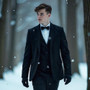 Boy Slim Fit 7-piece Suit, Black