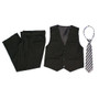 Boy Slim Fit 5-piece Suit, Black