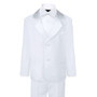 Baby to Boy Regular Fit 5-Piece Tuxedo Satin Lapel, Ivory White