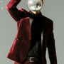 Boy Slim Fit Velvet Blazer, Burgundy