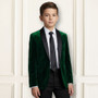 Boy Slim Fit Velvet Blazer, Hunter Green