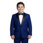 Boy Husky Plus Size 7-piece Suit Satin Shawl Lapel, Navy Indigo