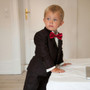Christmas Boy Regular Fit 5-Piece Black Suit Red Bow