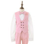 Boy Slim-Fit 5-Piece Cotton Suit, Beige Pink