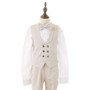 Boy Slim-Fit 5-Piece Cotton Suit, Beige Pink