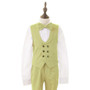 Boy Slim-Fit 5-Piece Cotton Suit, Indigo Lime