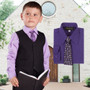Boy Shirt and Tie Regular Fit, Lilac Purple